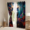 thumbnail image 3 of Homewish Jungle Wolf Blackout Curtains Set of 2 (52x84 Each),Wild Animal Window Curtains,Orange Maples Leaves Curtains and Drapes For Boys Teens,Ultra Soft Home Decor, 3 of 6