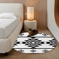 thumbnail image 2 of Round Rugs 3Ft, White Black Boho Round Area Rug Washable Indoor Throw Carpet, Southwest Ethnic Abstract Geometric Small Non Slip Circle Rug for Bedroom Living Room Home Decor Aesthetic, 2 of 8