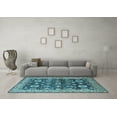 thumbnail image 3 of Ahgly Company Indoor Round Oriental Light Blue Industrial Area Rugs, 6' Round, 3 of 4