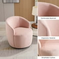 thumbnail image 2 of Swivel Barrel Chair, Modern Velvet Upholstered 360°Swivel Accent Chairs, Small Round Comfy Armchair Single Sofa Chair for Nursery Living Room Bedroom, Pink, 2 of 8