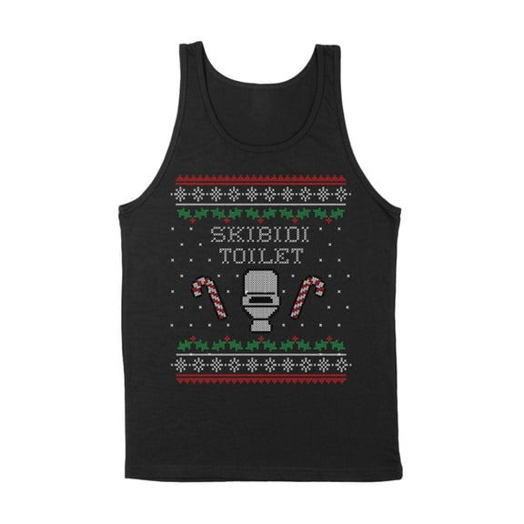 Skibidi Toilet Christmas Tank Top Unisex Large Black