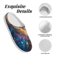 thumbnail image 5 of Rateoe Colorful Planet Universe Print Women's Men's Cotton Knit Slippers Lightweight Memory Foam Indoor House Shoes with Anti-Skid Sole-42/43, 5 of 7