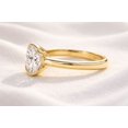 thumbnail image 2 of Jewelerix Modern Minimalist Half-Bezel Oval Engagement Ring, Gold Vermeil Solitaire Promise Ring for Her, 2 of 4