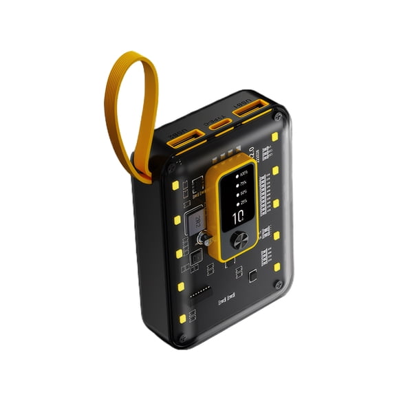 Matsuzay Carcasa portátil de carga rápida para banco de energía con pantalla digital LED que no se calienta Electrónica negro