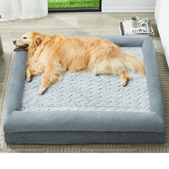 WNPETHOME XL Extra Large Dog Bed, Washable Dog Couch with Removable Waterproof Cover, Orthopedic Large Pet Sofa Bed with Bolster Sides for Sleeping