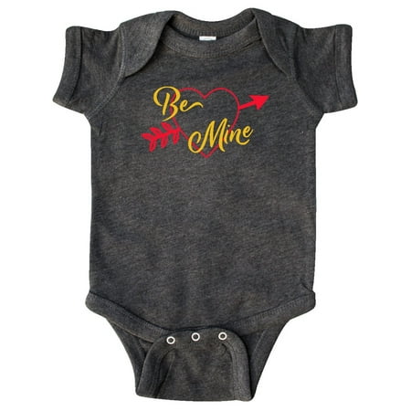 

Inktastic Be Mine Valentine s Day Arrow and Heart in Red and Gold Gift Baby Boy or Baby Girl Bodysuit