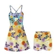 thumbnail image 5 of Yuyamidu 2 Pieces Butterfly Womens Tennis Dress with Built in Shorts Size XL Colorful Daisy Sleeveless Golf Dresses Athletic Workout Dress with Pockets Pickleball Outfits, 5 of 7