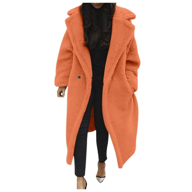 Uinagy Women's Sherpa Long Coat Jacket