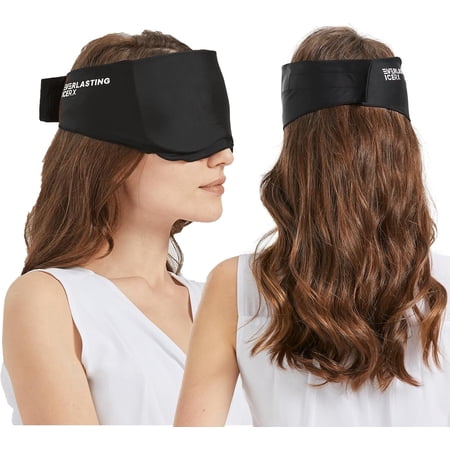 Everlasting Ice RX Reusable Ice Pack Gel Cooling Eye Mask with Adjustable Strap for Migraines and Headaches
