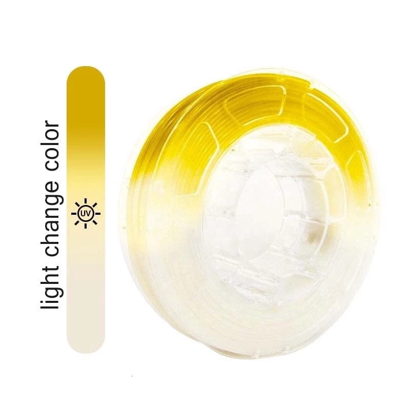 3D Printer Light Change Color PLA Filament for 3D Printer 1.75mm +/- 0.03 mm White to Yellow
