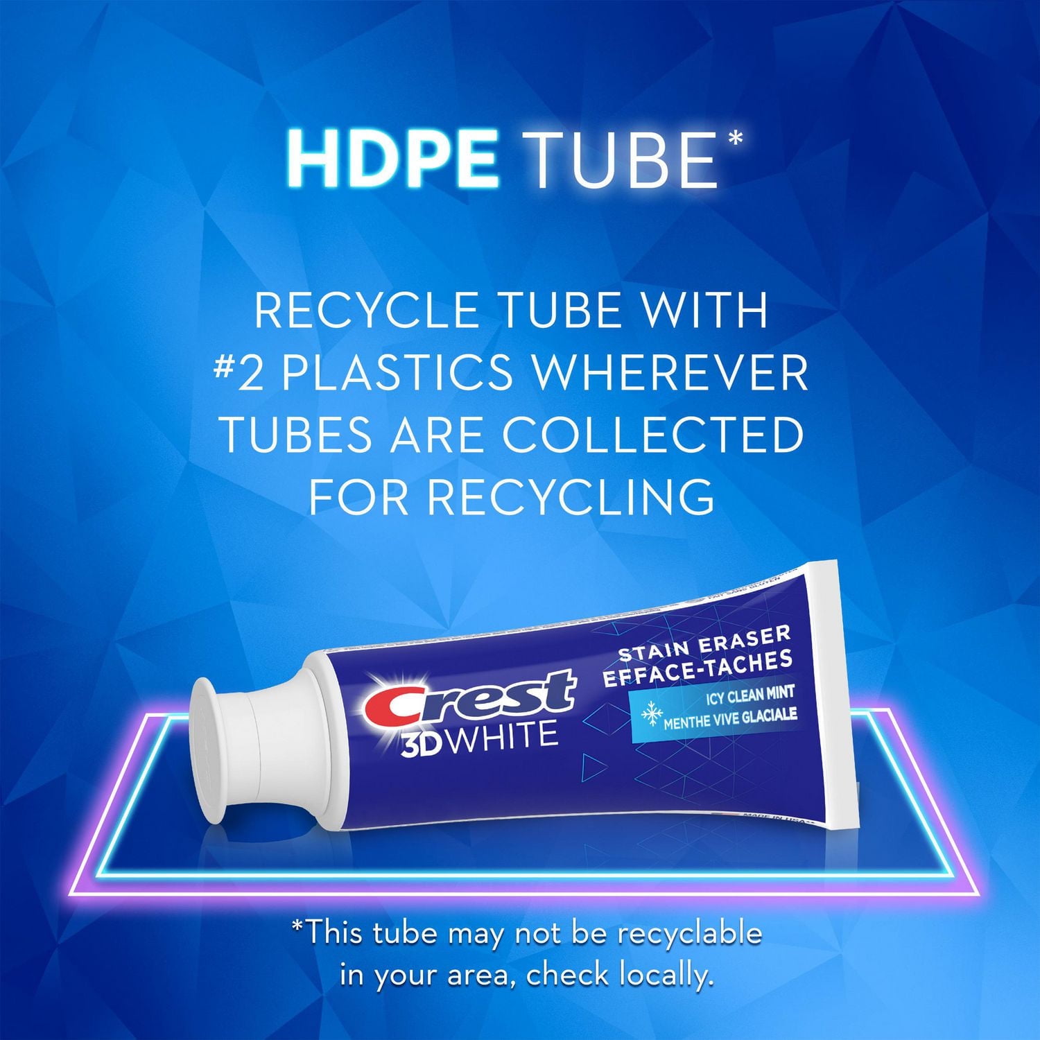 Crest 3D White Stain Eraser Teeth Whitening Toothpaste, Icy Clean Mint, 65 ml