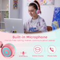 thumbnail image 3 of Auriculares inalámbricos Bluetooth para niños con micrófono | luz LED | 25 horas de tiempo de juego | Sonido estéreo New Bee KH22B, 3 of 5