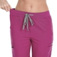 thumbnail image 7 of felwors Women's Scrub Cargo Jogger Pants Medical Workwear Bottoms with 5 Pockets, Lightweight Ultra Soft 2-Way Stretch Fabric (Hot Pink, S), 7 of 7