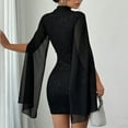 thumbnail image 6 of Mgmyaa Women's Mock Neck Bodycon Dress Cape Sleeve Sheer Sequin Mini Dresses for Night Out and Party, 6 of 8