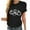 #02 Black, variant on Ichuanyi Womens Tops, Women Short Sleeves O-neck Heart-shaped Print Casual Tops Blouse T-shirt