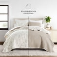 thumbnail image 4 of Ultra Soft Lightweight Quilt Sets in Watercolor Leaves Latte for Twin/TwinXL Bedding by Comfort Canopy, 4 of 9