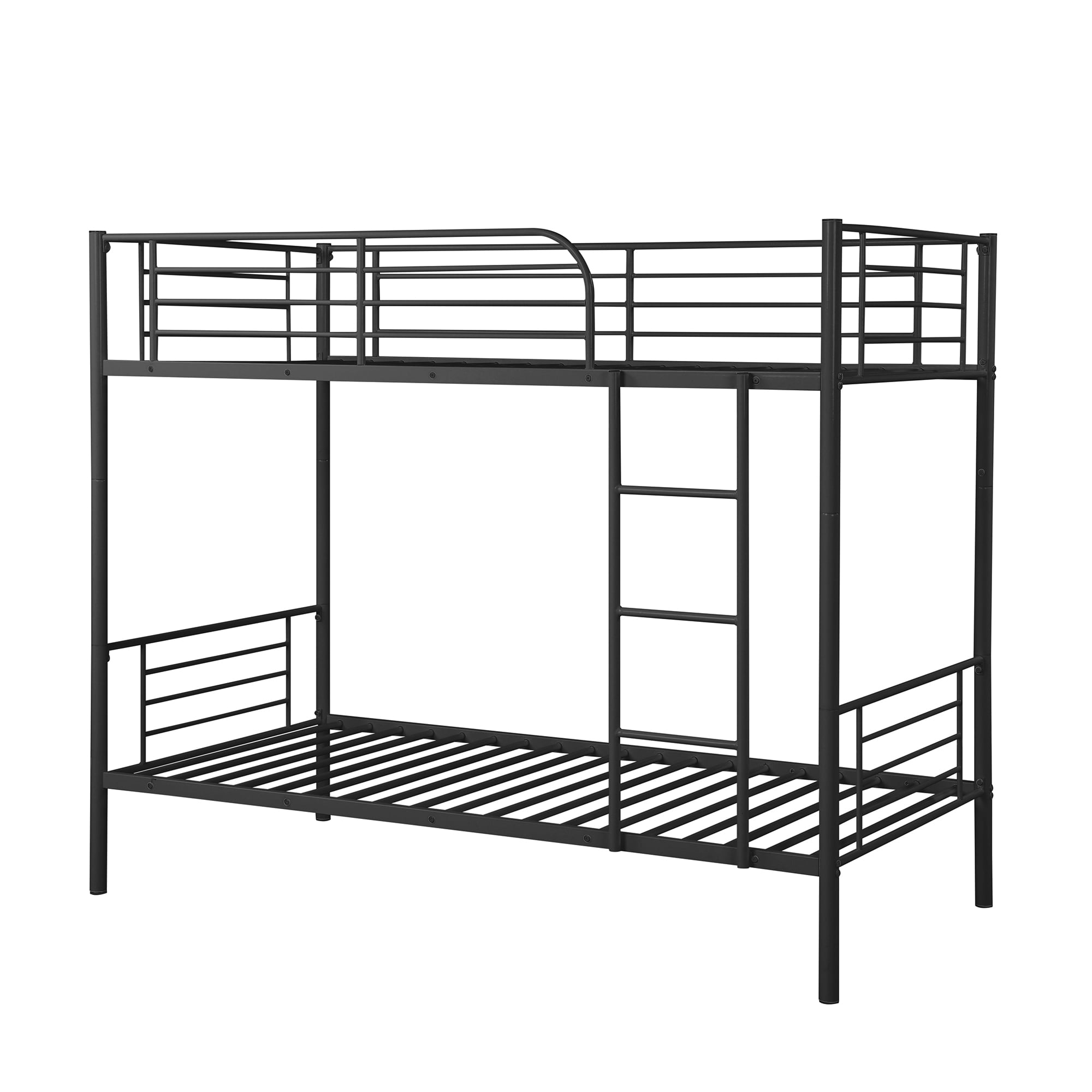 Kepooman Twin Over Twin Metal Bunk Bed with Ladder for Bedroom Dorm, 78"L x 39.5"W x 65.2"H, Black Kepooman Twin Over Twin Metal Bunk Bed with Ladder for Bedroom Dorm, 78"L x 39.5"W x 65.2"H, Black