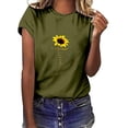 thumbnail image 1 of DPTALR Femmes Filles Grande Taille T-Shirts à Imprimé Tournesol Manches Courtes T-Shirt Blouse Hauts, 1 of 7
