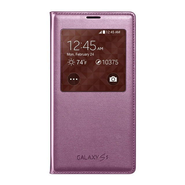 Funda tipo folio para Samsung Galaxy S5 S View, color rosa