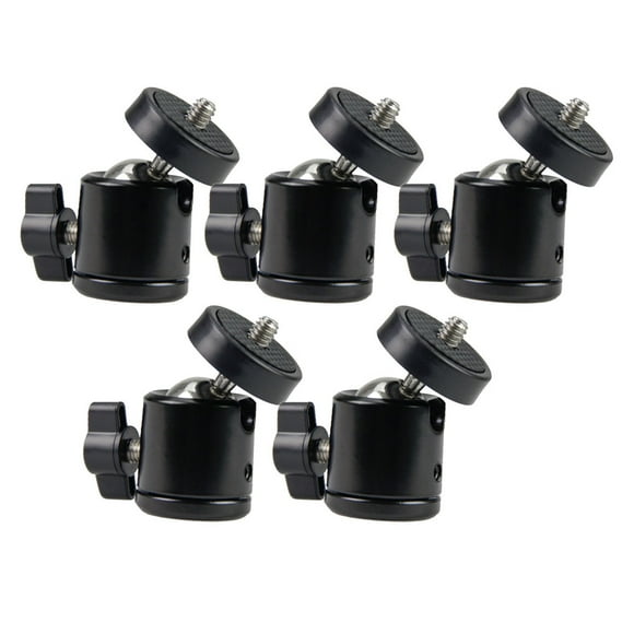 Shisuyan 5pcs Universal Mobile Phone Clip SLR Camera Metal Cold Shoe Flash Stand Adapter 1/4 Screw Spherical Head Bracket Base