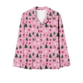 thumbnail image 5 of Fengactive Christmas Printed Pajamas for Women Fashion Long Sleeve Lapel Shirts Pants Casual Home Button Sleepwear, 5 of 7