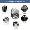 thumbnail image 5 of PVC Transparent Backpacks Clear Backpack for Travel and Outings Blue Crab and Shells, 5 of 7