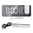 thumbnail image 1 of Reloj despertador Reloj de proyección de escritorio LED digital Sincronización ajustable Radio FM, Cuerpo blanco Número blanco kenally HA003400-03B, 1 of 6