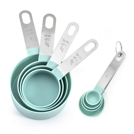 

8Pcs Measuring Cups and Spoons Set Nesting Measure Cups with Stainless Steel Handle Stainless Steel Measuring Cups Spoons Kitchen Baking Cooking Tools Set Kitchen Gadgets