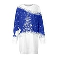 thumbnail image 4 of Fiaer Christmas Snowflake Long Sleeve Dress for Women Sweatshirt Dress Fall Fashion Outfits Casual Mini Skirts Blue L, 4 of 5