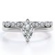 thumbnail image 1 of JeenMata Anillo Solitario de Talla Marquesa de 1,75 Quilates Conjunto de Boda Festoneado Estilo Art Déco: Baño de Oro Blanco de 18 K sobre Plata (Personalice la Banda de Su Anillo de Bodas), 1 of 6