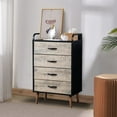 thumbnail image 2 of Triple Tree 4 Drawer Fabric Storage Dresser, Gray and Black, 35.43"H x 21.65"W x 13.39"D, 2 of 7