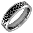 thumbnail image 2 of Tungsten Carbide Polished Wedding Band 6mm Hexagon Pattern Over Black Carbon Fiber Inlay Ring Size 10, 2 of 6