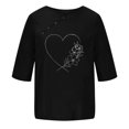 thumbnail image 4 of Blouses pour Femmes T-shirt Imprimé Manches Courtes Blouse Col Rond Hauts Décontractés, 4 of 9