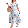 thumbnail image 3 of WellSize Plus Size Maxi Dresses for Women Casual V Neck Short Sleeve Floral Dress Summer Flowy Sundresses with Pockets, 3 of 8