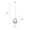 thumbnail image 4 of 18" Adjustable 3Lt Metal and Clear Glass Hanging Ceiling Pendant Brushed Nickel, 4 of 8