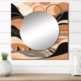 thumbnail image 1 of Designart "Line Art Elegance in Brown and Black II" Abstract Shapes Square Mirror For Wall Decor - Large Brown Square Mirror Printed Wall Decor - Transitional Square Living Room Mirror, 1 of 5