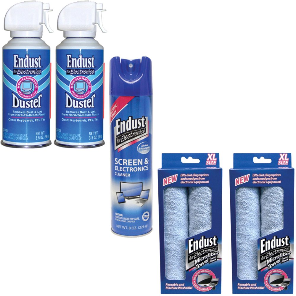 Endust AntiStatic MultiSurface Cleaner, Electronics Duster and Microfiber Towels