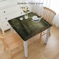 thumbnail image 2 of HAOXIT Decorative Elastic Edged Square Fitted Tablecloth,Misty Autumn Forest Woodland Polyester Indoor Outdoor Fitted Table Cover for Home Kitchen Dining Room Fit Square Table 54''x54'', 2 of 7