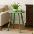 thumbnail image 2 of LIFERECORD Small Side Table – Indoor & Outdoor Steel Powder Coated Round Patio Table with Square Legs for Patio, Living Room, Bedroom, Green, 2 of 7