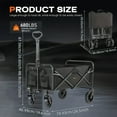thumbnail image 5 of 220/450/680 LBS Heavy Duty Folding Wagon Cart, All-Terrain Utility Cart with 600D Oxford Fabric, for Camping, Garden, Beach & Shopping, Black, 5 of 16