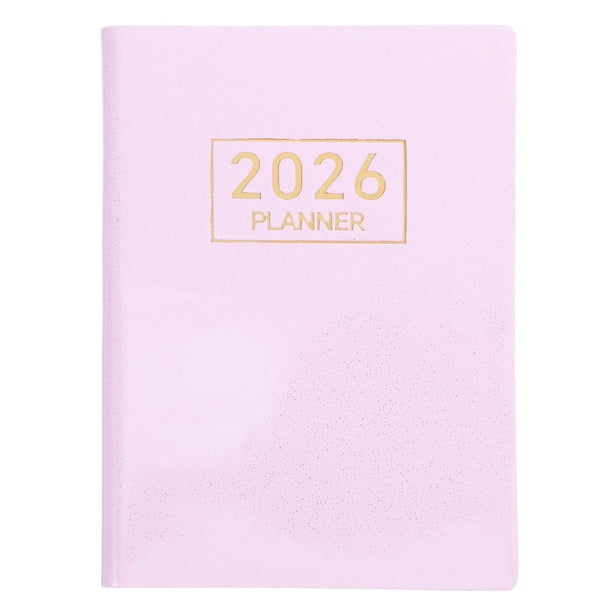 GOOHOCHY Mini agenda diaria 2026, tamaño A7, calendario de bolsillo compacto con tapa de PU, planificador mensual y semanal en inglés para bolso.