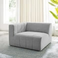 thumbnail image 1 of Modway Bartlett Fauteuil à Accoudoir Gauche Rembourré en Tissu Polyester, Gris Pâle, 1 of 9