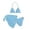 Sky Blue, variant on Girls Swim Suits Girl's 3 Piece Bikini Bathing Suit with Beach Skirt Summer Cute Swimsuits 13-14 Years
