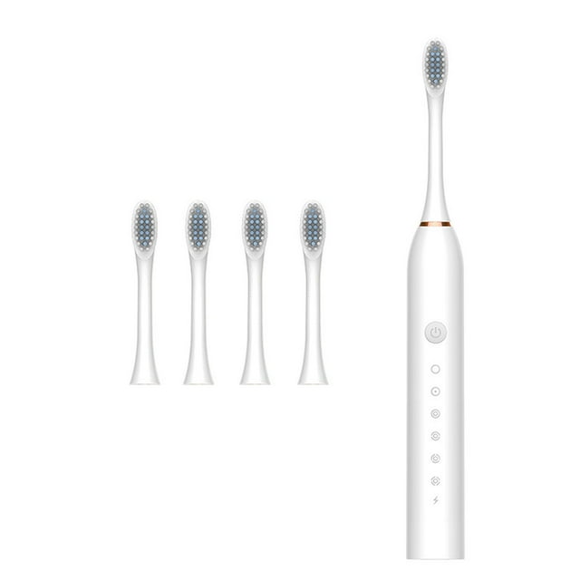 Xihbxyly Cepillo de Dientes Portátil para Adultos, con 6 Modos de Limpieza y 4 Cabezales de Repuesto.
