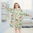 thumbnail image 5 of Dailycode Wearable Blanket Hoodie Oversized Sherpa Flannel Blankets with Pocket for 3-14 Year Old Cute Cartoon Dinosaurs Leaf, 5 of 7