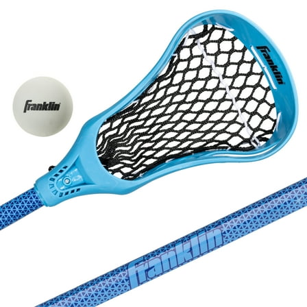 Franklin Sports Future Champs Youth Lacrosse Stick   Ball Set - Kids 32" Inch Beginner Backyard  Practice Lax Stick   Lightweight Soft Lacrosse Ball - Toy Kids Lax Set - Blue