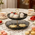 thumbnail image 5 of Wooowa 9.4Inch 2-Tier Decorative Fruit Stand - Space-Saving Serving Tray for Fruits Snacks Candies, Perfect for Home Coffee Table Decor, 5 of 6