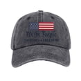 thumbnail image 6 of Minjewel Unisex Retro Baseball Cap Distressed Washed Casual Hat With Flag Letter Print "We The People" Vintage Style For Everyday,Black, 6 of 6
