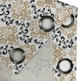 thumbnail image 4 of Ambesonne Ethnic Grommet Curtain, Traditional Boho Damask Art, 50"x63", Camel Black Ivory, 4 of 5