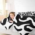 thumbnail image 3 of Homewish White Wavy Spiral Full Size Comforter Sets,Abstract Modern Bedding Comforter Set,Black Reversible,3-Piece,1 Comforter and 2 Pillowcases, 3 of 7
